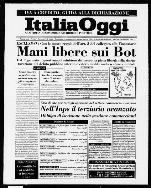 Italia oggi : quotidiano di economia finanza e politica